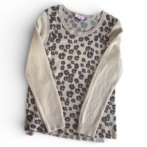 Charter Club Vintage 100% Cashmere Leopard pt Sweater L Luxury Knit Dry Cleaned